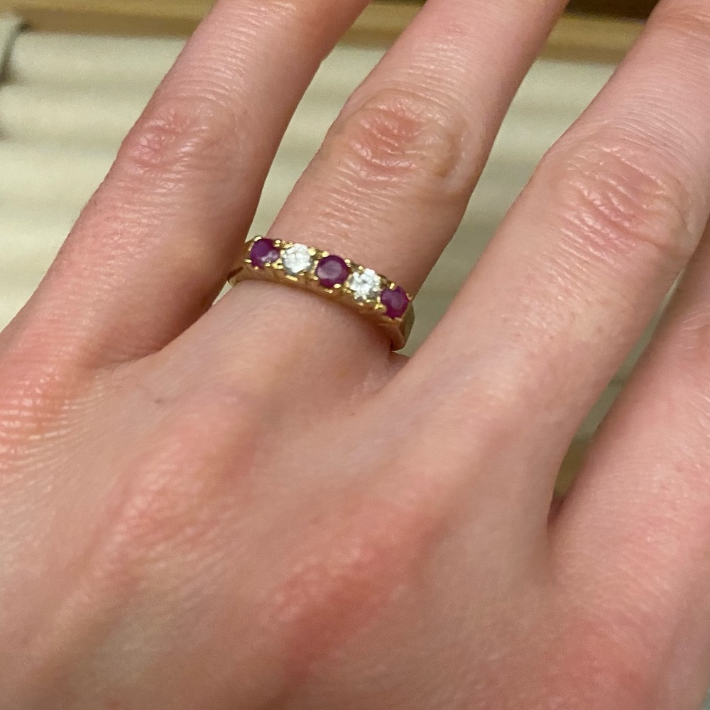NWOT 14K Gold Plated Purple and Clear Crystal Stones - Picture 16 of 17